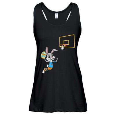 Funny Easter Egg Bunny Dunk Basketball Game Easter Ladies Essential Flowy Tank