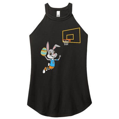 Funny Easter Egg Bunny Dunk Basketball Game Easter Women’s Perfect Tri Rocker Tank