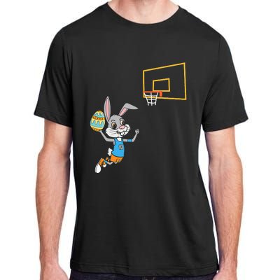 Funny Easter Egg Bunny Dunk Basketball Game Easter Adult ChromaSoft Performance T-Shirt