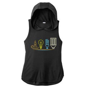 Funny Electrician Engineer Light Bulb Electricity Ladies PosiCharge Tri-Blend Wicking Draft Hoodie Tank