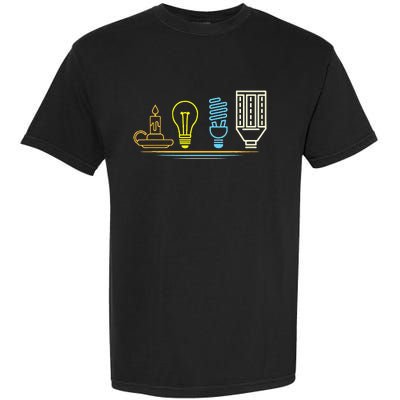 Funny Electrician Engineer Light Bulb Electricity Garment-Dyed Heavyweight T-Shirt