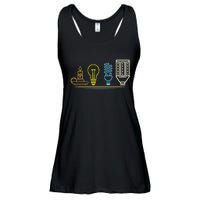 Funny Electrician Engineer Light Bulb Electricity Ladies Essential Flowy Tank