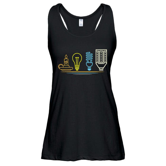 Funny Electrician Engineer Light Bulb Electricity Ladies Essential Flowy Tank