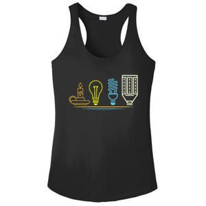 Funny Electrician Engineer Light Bulb Electricity Ladies PosiCharge Competitor Racerback Tank