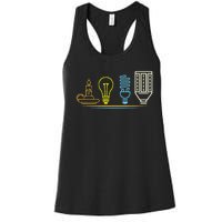 Funny Electrician Engineer Light Bulb Electricity Women's Racerback Tank