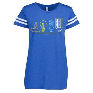 Funny Electrician Engineer Light Bulb Electricity Enza Ladies Jersey Football T-Shirt