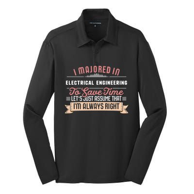 Funny Electrical Engineering Major Studengift Graduation Gift Silk Touch Performance Long Sleeve Polo