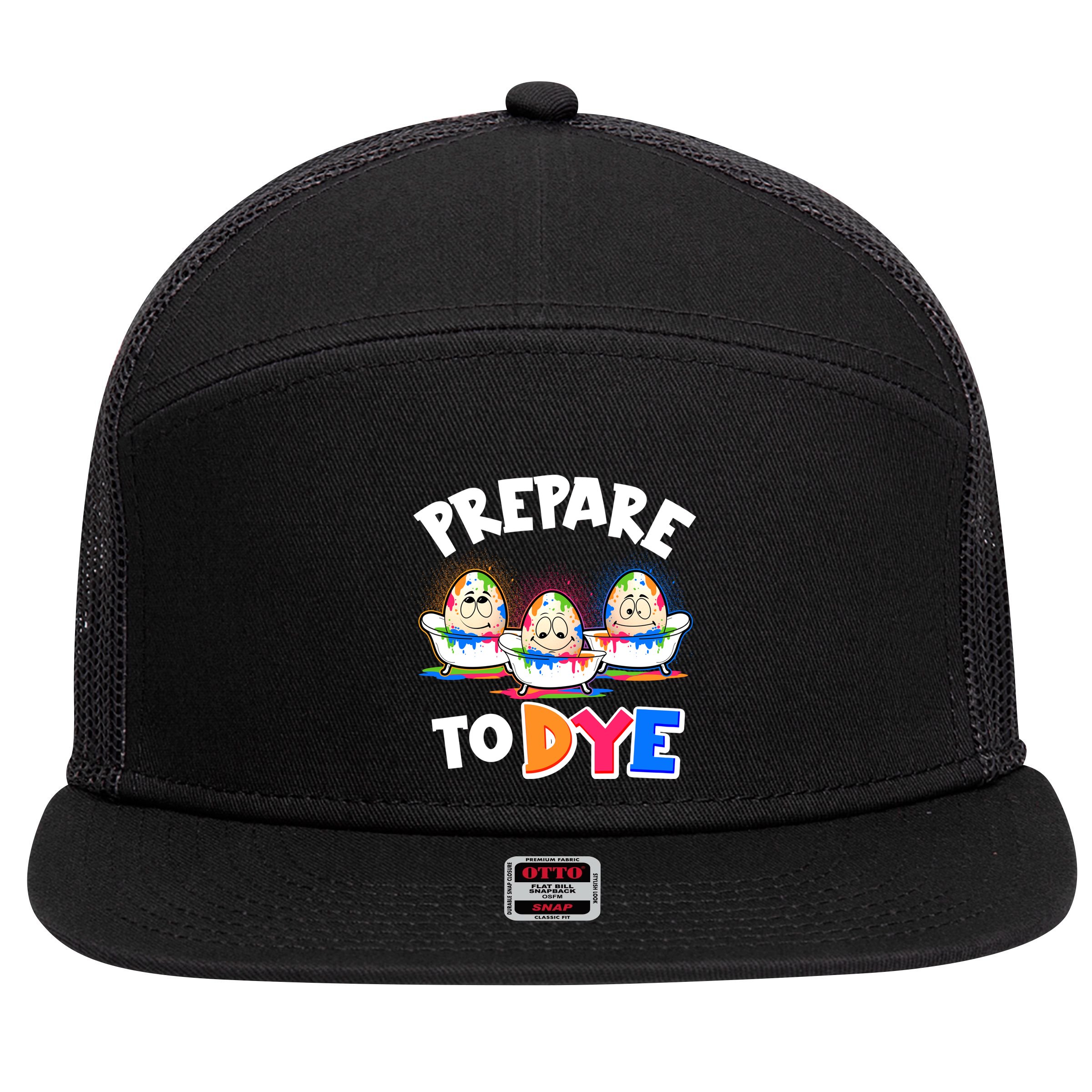 Funny Easter Eggs Prepare To Dye 7 Panel Mesh Trucker Snapback Hat