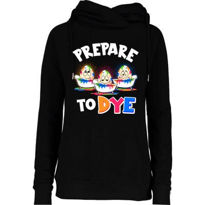 Funny Easter Eggs Prepare To Dye Womens Funnel Neck Pullover Hood