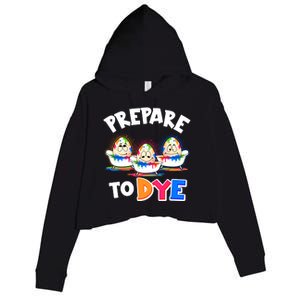 Funny Easter Eggs Prepare To Dye Crop Fleece Hoodie