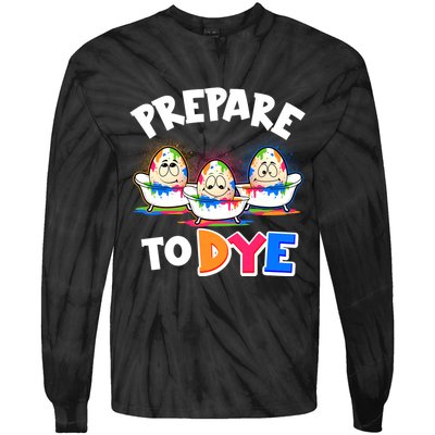 Funny Easter Eggs Prepare To Dye Tie-Dye Long Sleeve Shirt