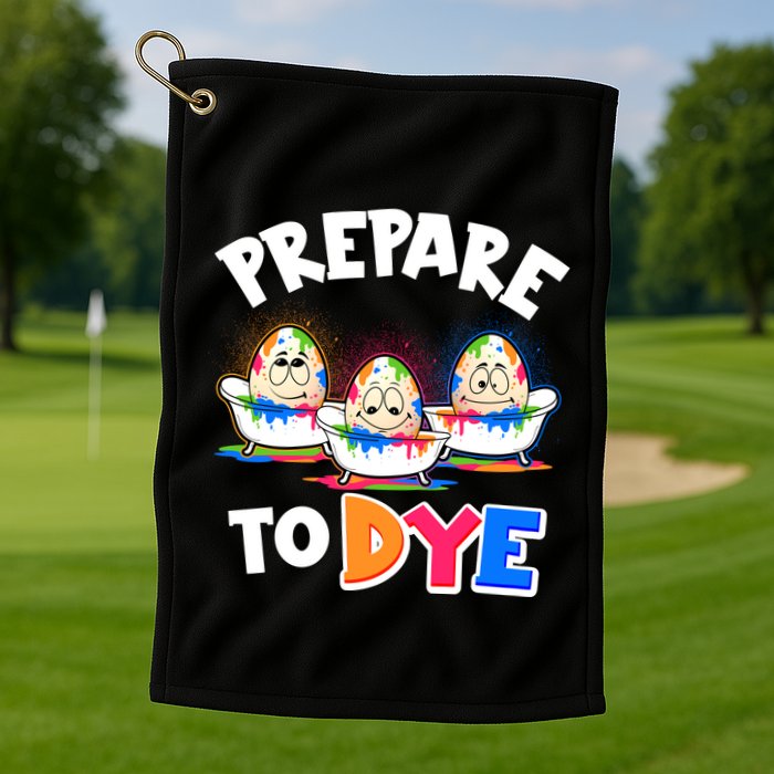 Funny Easter Eggs Prepare To Dye Golf Towel