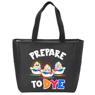 Funny Easter Eggs Prepare To Dye Zip Tote Bag