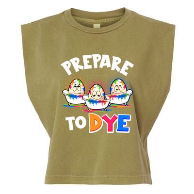 Funny Easter Eggs Prepare To Dye Garment-Dyed Women's Muscle Tee