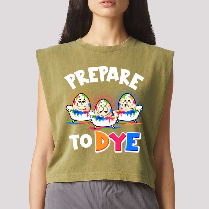 Funny Easter Eggs Prepare To Dye Garment-Dyed Women's Muscle Tee
