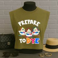 Funny Easter Eggs Prepare To Dye Garment-Dyed Women's Muscle Tee