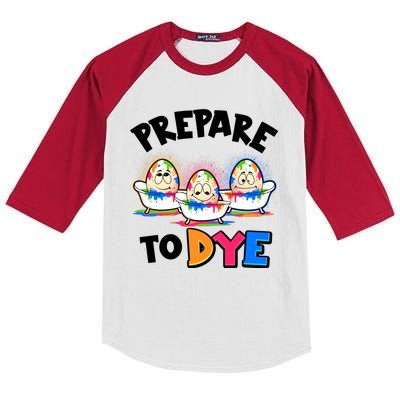 Funny Easter Eggs Prepare To Dye Kids Colorblock Raglan Jersey