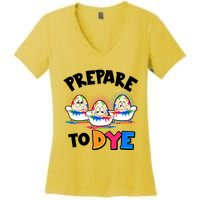 Funny Easter Eggs Prepare To Dye Women's V-Neck T-Shirt