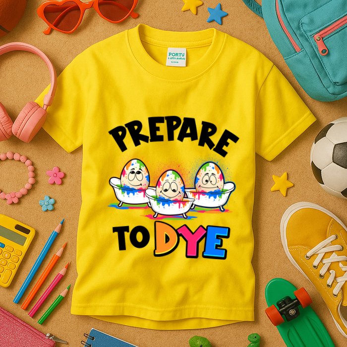 Funny Easter Eggs Prepare To Dye Kids T-Shirt