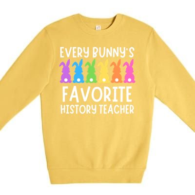 Funny Easter Every Bunnys Favorite History Teacher Cute Gift Premium Crewneck Sweatshirt