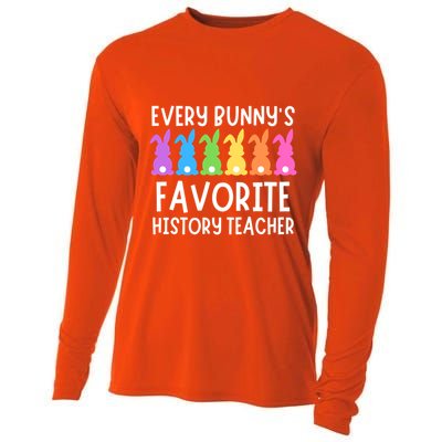 Funny Easter Every Bunnys Favorite History Teacher Cute Gift Cooling Performance Long Sleeve Crew