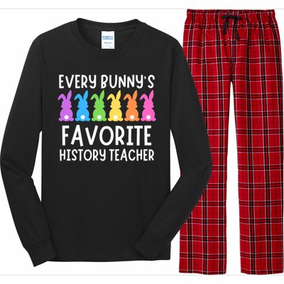 Funny Easter Every Bunnys Favorite History Teacher Cute Gift Long Sleeve Pajama Set