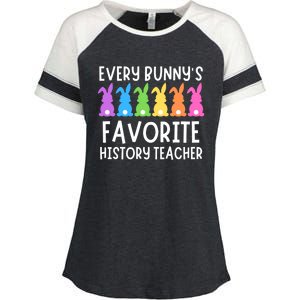 Funny Easter Every Bunnys Favorite History Teacher Cute Gift Enza Ladies Jersey Colorblock Tee