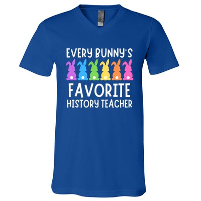 Funny Easter Every Bunnys Favorite History Teacher Cute Gift V-Neck T-Shirt