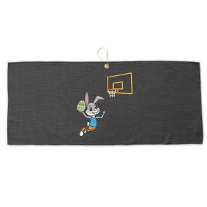 Funny Easter Egg Bunny Dunk Basketball Game Easter Large Microfiber Waffle Golf Towel