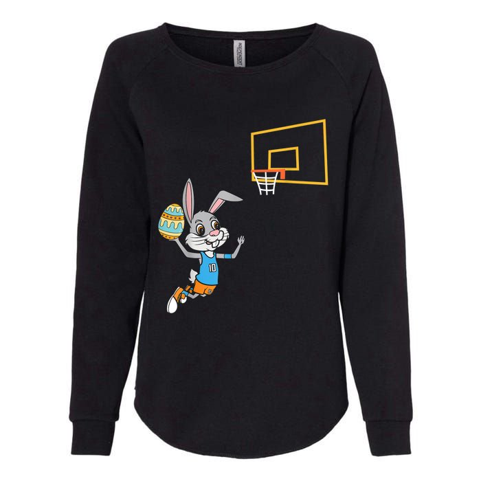 Funny Easter Egg Bunny Dunk Basketball Game Easter Womens California Wash Sweatshirt