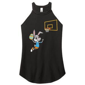 Funny Easter Egg Bunny Dunk Basketball Game Easter Women's Perfect Tri Rocker Tank