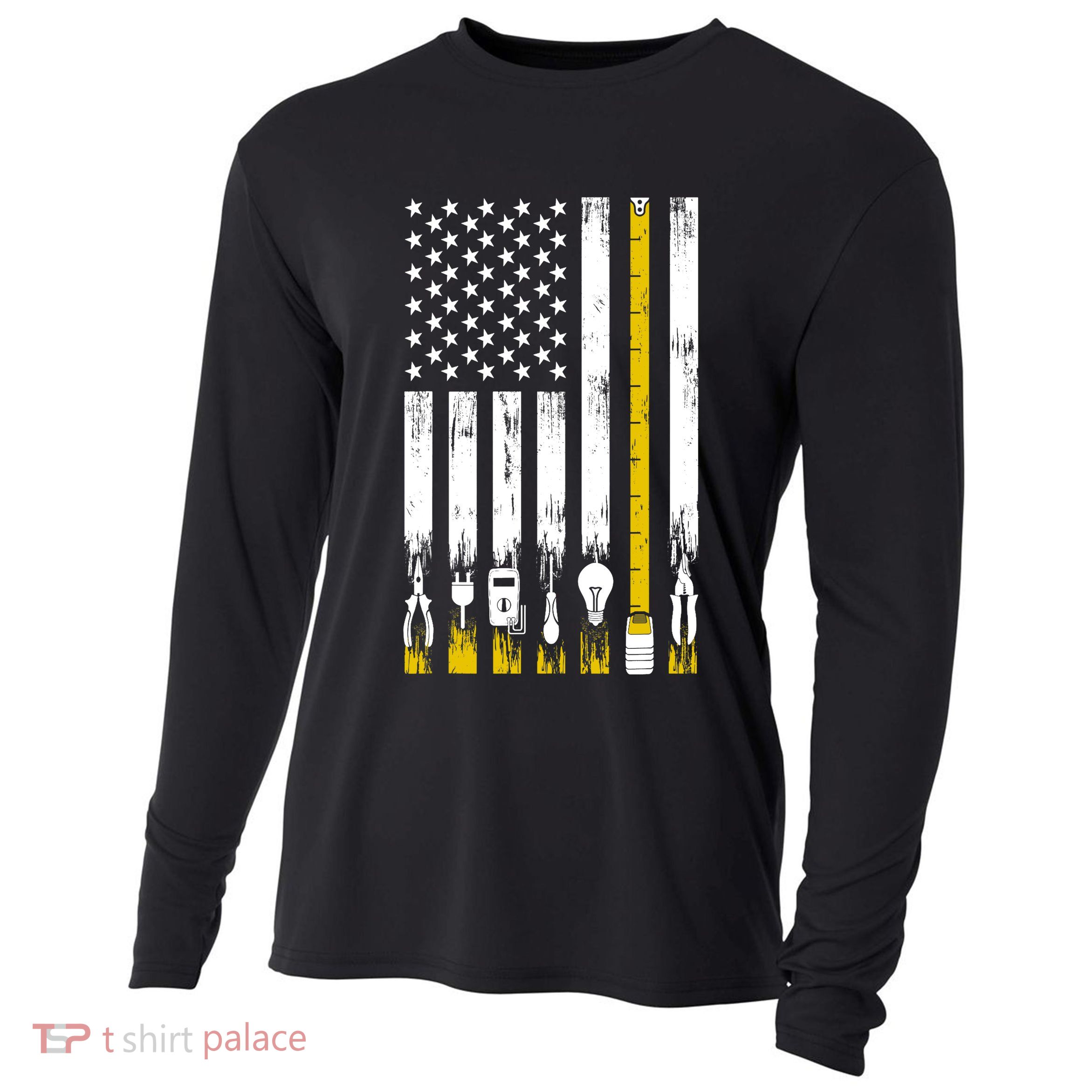 Funny Electrician Electrician Electrical Engineer Cooling Performance Long Sleeve Crew