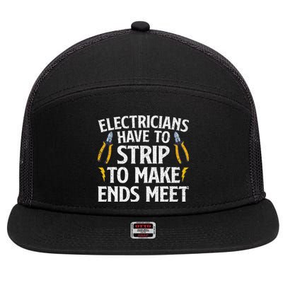 Funny Electrician Electrician Electrical Tools 7 Panel Mesh Trucker Snapback Hat