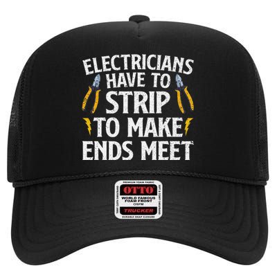 Funny Electrician Electrician Electrical Tools High Crown Mesh Back Trucker Hat