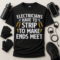 Funny Electrician Electrician Electrical Tools Cooling Performance Crew T-Shirt