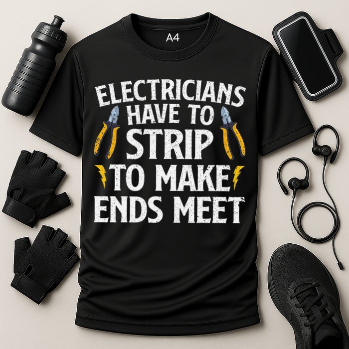 Funny Electrician Electrician Electrical Tools Cooling Performance Crew T-Shirt