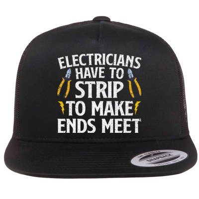 Funny Electrician Electrician Electrical Tools Flat Bill Trucker Hat