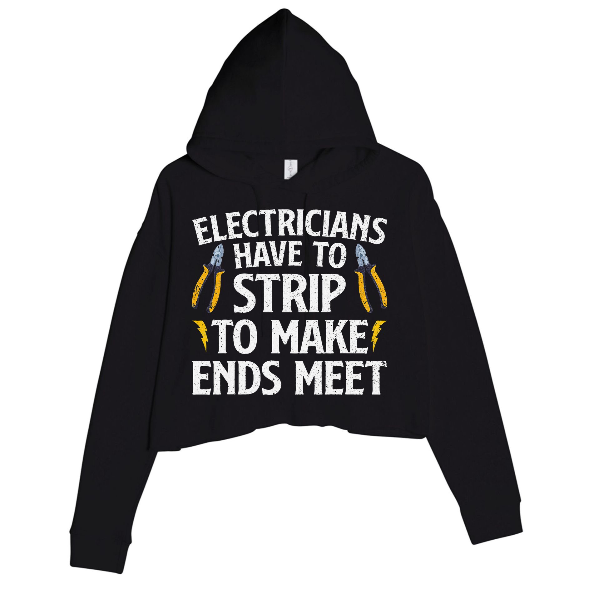 Funny Electrician Electrician Electrical Tools Crop Fleece Hoodie