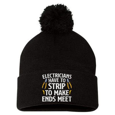 Funny Electrician Electrician Electrical Tools Pom Pom 12in Knit Beanie