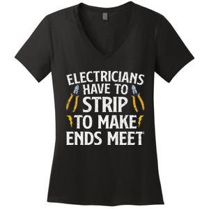 Funny Electrician Electrician Electrical Tools Women's V-Neck T-Shirt