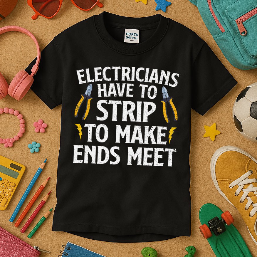 Funny Electrician Electrician Electrical Tools Kids T-Shirt