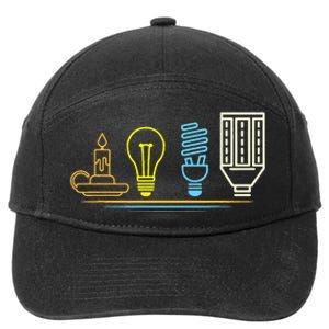 Funny Electrician Engineer Light Bulb Electricity 7-Panel Snapback Hat