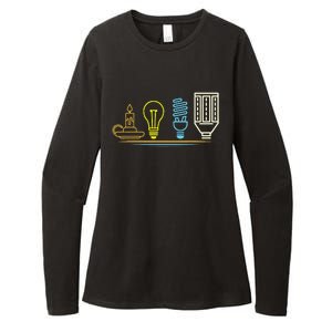 Funny Electrician Engineer Light Bulb Electricity Womens CVC Long Sleeve Shirt