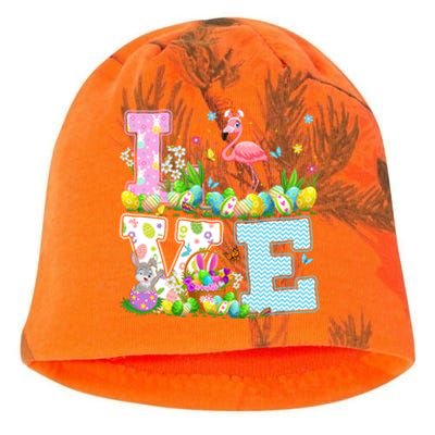 Flamingo Easter Egg Hunt Funny Love Flamingo Easter Sunday Gift Kati - Camo Knit Beanie