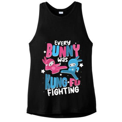 Funny Easter Every Bunny Was Kung Fu Fighting Ladies PosiCharge Tri-Blend Wicking Tank