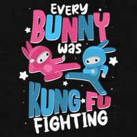 Funny Easter Every Bunny Was Kung Fu Fighting Ladies PosiCharge Tri-Blend Wicking Tank