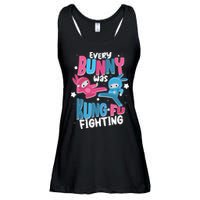 Funny Easter Every Bunny Was Kung Fu Fighting Ladies Essential Flowy Tank