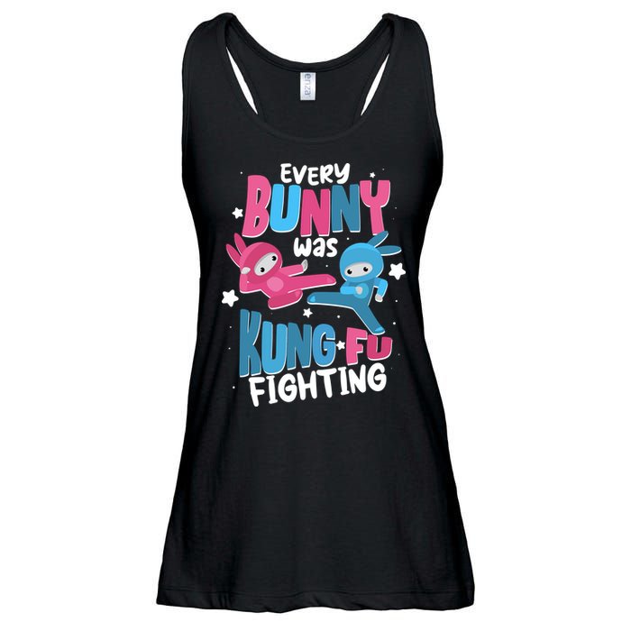 Funny Easter Every Bunny Was Kung Fu Fighting Ladies Essential Flowy Tank