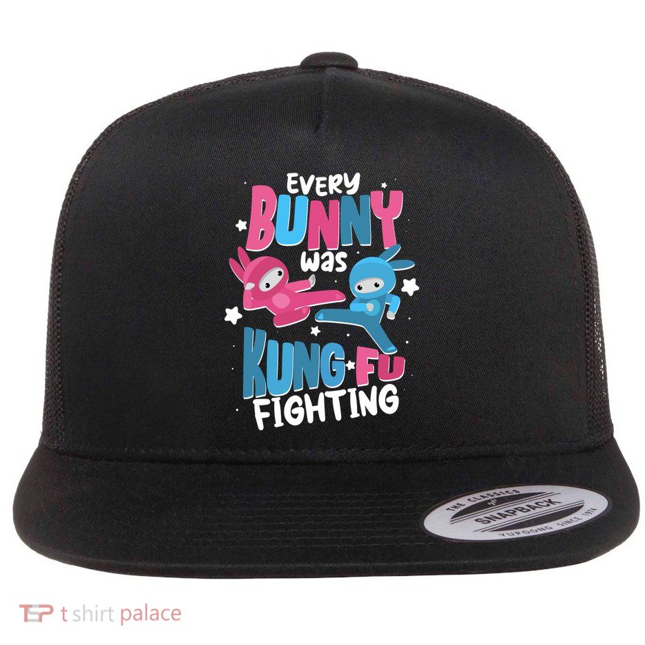 Funny Easter Every Bunny Was Kung Fu Fighting Flatbill Hat