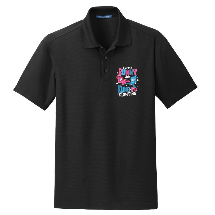 Funny Easter Every Bunny Was Kung Fu Fighting Dry Zone Grid Polo